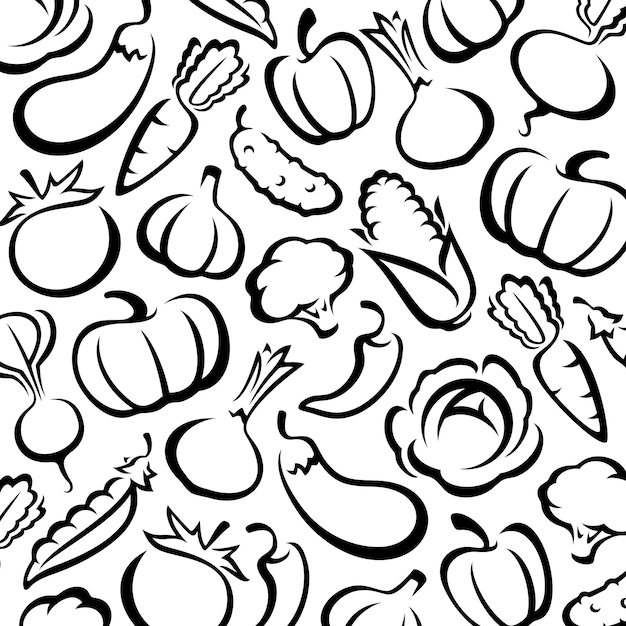 Fondo de verduras. colección de verduras. vector