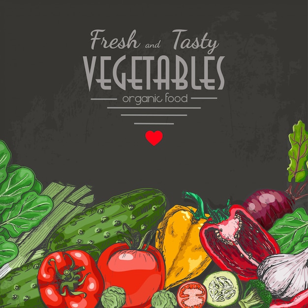 Vector fondo con verduras de colores