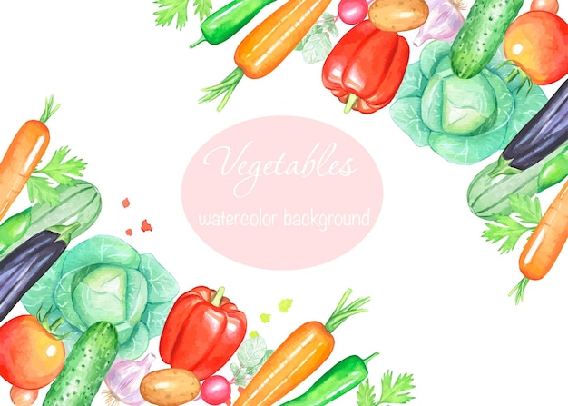 Fondo de verduras pintado a mano