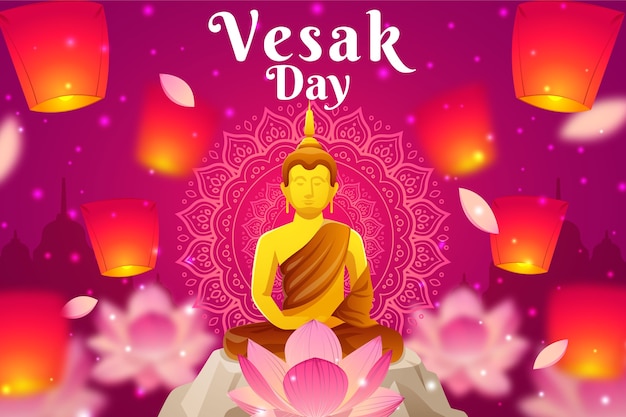 Vector fondo vesak degradado