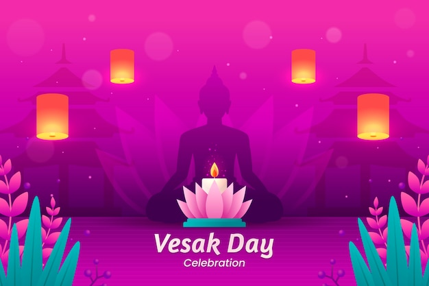 Vector fondo vesak degradado