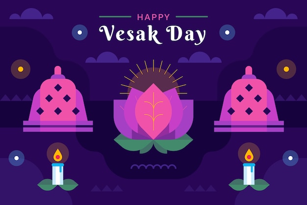 Vector fondo vesak plano