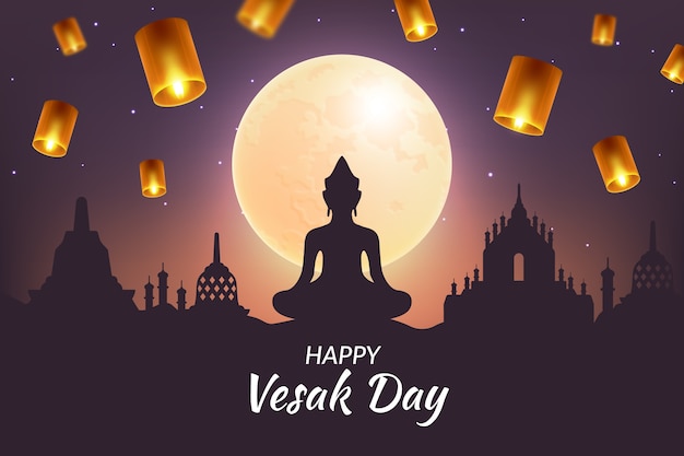 El fondo de vesak realista
