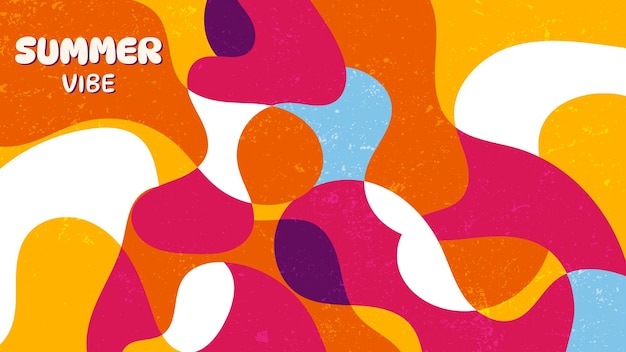 Fondo de vibración de verano con objeto abstracto Estampa de pancarta o cartel brillante con patrón de naturaleza