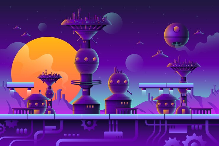 Vector fondo de videojuego degradado