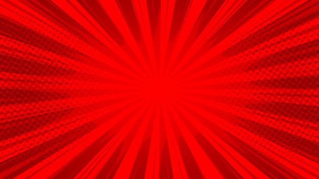 Fondo vintage de arte pop cómico rojo con puntos de semitono