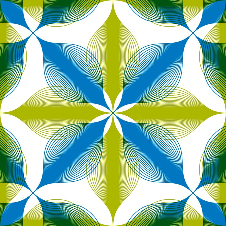 Vector fondo vintage geométrico sin costuras, patrón sin costuras con líneas florales, ilustración vectorial.