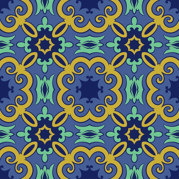 fondo vintage mandala ornamento azulejos cerámicos patrón de mosaico retro geométrico
