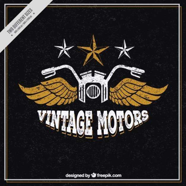 Vector fondo vintage de moto con alas