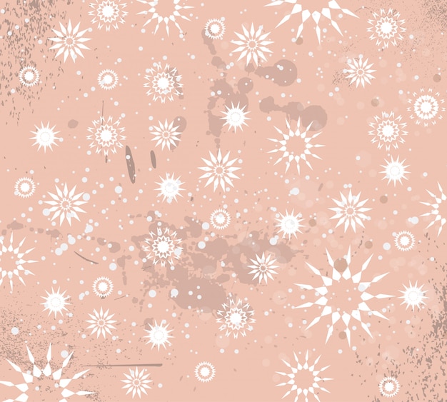 Fondo vintage de navidad con gotas, copos de nieve