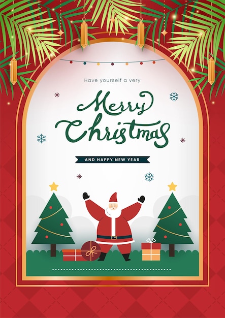 Fondo vintage y retro de Navidad para tarjetas de felicitación con ilustraciones bonitas y adornos de oro