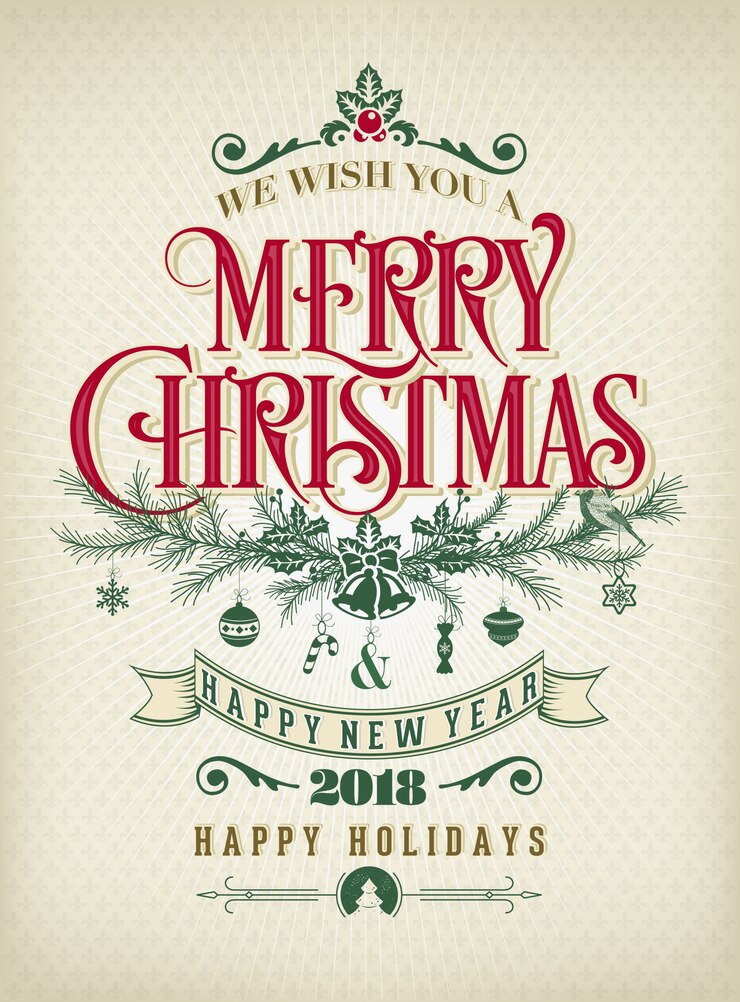 Vector fondo vintage vector de navidad con tipografía