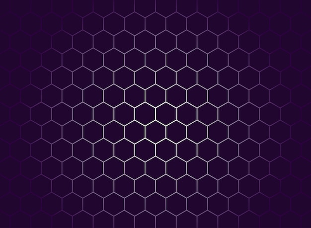 Fondo violeta abstracto con hexágonos Banner de concepto de tecnología futurista Vector