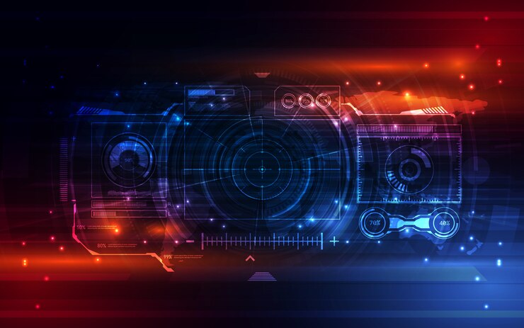 Vector fondo virtual del sistema de pantalla futurista abstracto