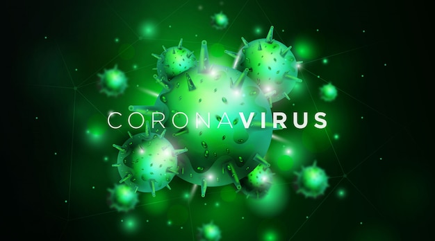 Fondo de virus de brote pandémico de coronavirus covid-19