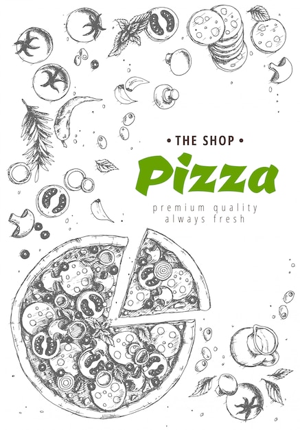 Fondo de la vista superior de pizza italiana