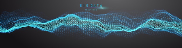 Fondo de visualización de big data fondo de conexión de big data 3d tecnología cibernética ai tech