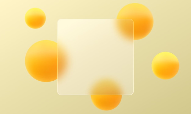 Fondo de visualización de morfismo de vidrio Composición de una placa transparente mate con esferas