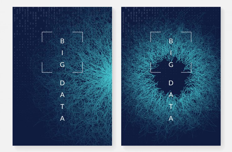 Vector fondo de visualización. tecnología para big data, artificial en