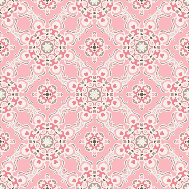 Fondo de web de vector de patrón de mosaico abstracto inconsútil rosa lindo