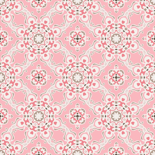 Fondo de web de vector de patrón de mosaico abstracto inconsútil rosa lindo