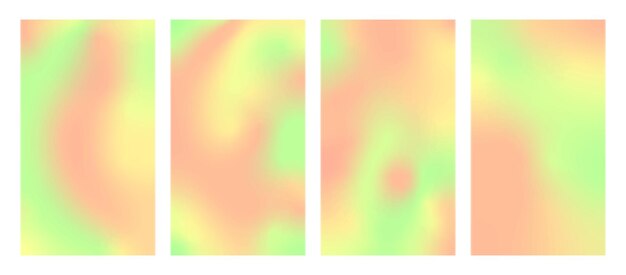 Fondos abstractos borrosos Historias verticales holográficas plantillas de cubierta conjunto de diseño