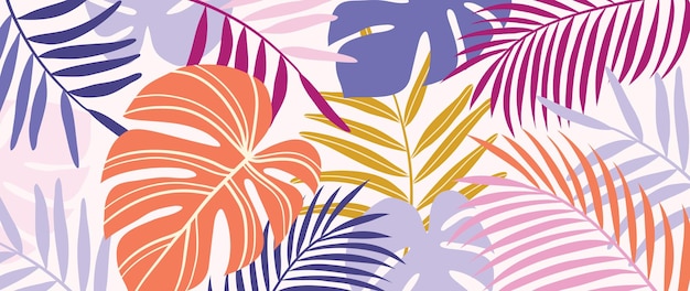 fondos abstractos para el diseño pancartas coloridas con hojas dibujadas a mano