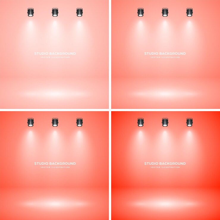 Vector fondos abstractos de estudio de melocotón vacío con escenario de fondo de escaparate de producto con efecto de foco