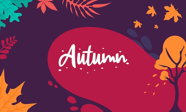Fondos abstractos de otoño para historias de redes sociales Pancartas coloridas con hojas caídas de otoño y follaje amarillento Uso para publicidad de cupones de descuento de invitación a eventos