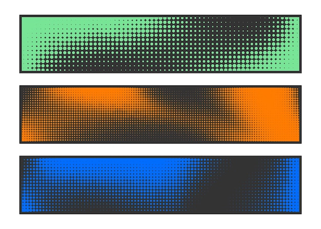 Fondos de banderas vectoriales de medio tono coloridos