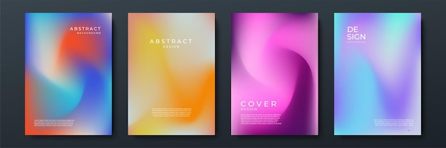 Fondos borrosos con patrones de gradiente de color borrosos abstractos modernos en blanco Colección de plantillas suaves para folletos carteles pancartas volantes y tarjetas Ilustración vectorial