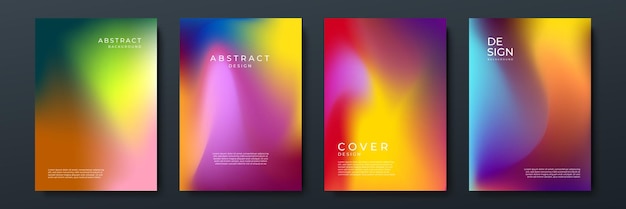 Fondos borrosos con patrones de gradiente de color borrosos abstractos modernos en blanco Colección de plantillas suaves para folletos carteles pancartas volantes y tarjetas Ilustración vectorial