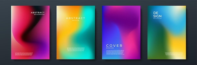Fondos borrosos con patrones de gradiente de color borrosos abstractos modernos Colección de plantillas suaves para folletos carteles pancartas volantes y tarjetas Ilustración vectorial