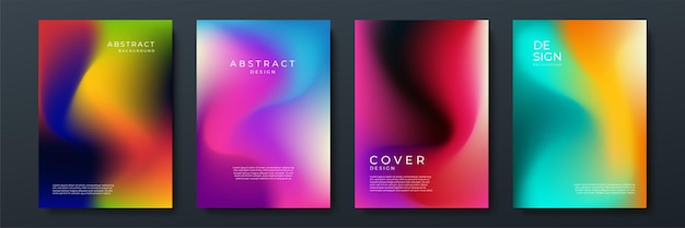 Fondos borrosos con patrones de gradiente de color borrosos abstractos modernos Colección de plantillas suaves para folletos carteles pancartas volantes y tarjetas Ilustración vectorial