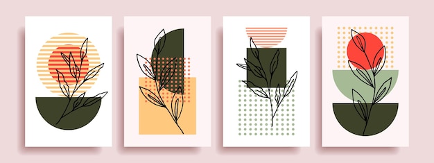 Fondos para carteles, pancartas, estampados en geometría y estilo Bauhaus, cubiertas en estilo abstracto