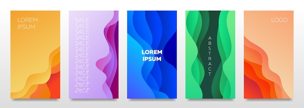 Vector fondos coloridos voluminosos abstractos para historias de redes sociales
