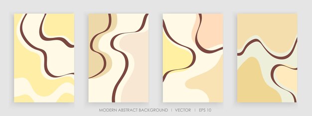 Fondos creativos abstractos modernos con formas onduladas y diseño de colores de línea