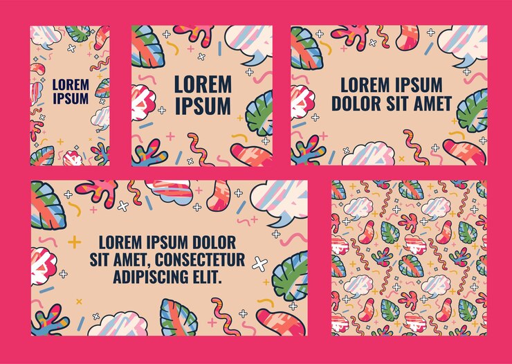 Fondos de diseño brillante para banners de redes sociales conjunto de maquetas de plantillas postframe para bl personal...