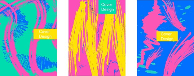 Fondos de diseño de portadas Geometría abstracta vectorial con patrón de color de arte pop Formas de líneas de onda