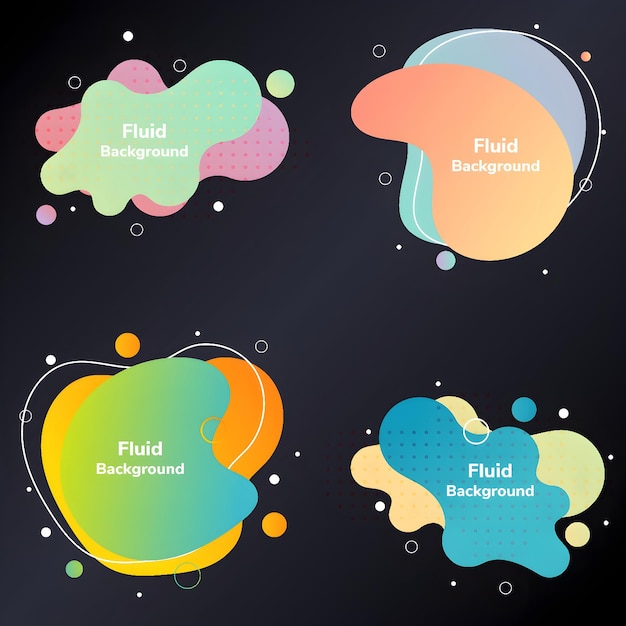 Fondos fluidos abstractos con formas dinámicas y colores vibrantes