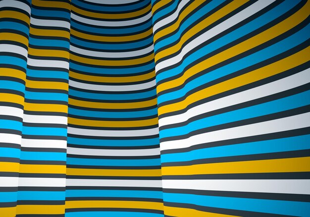 Fondos geométricos con líneas 3D paralelas mínimas ilustración abstracta vectorial, elemento genial de diseño dimensional, diseño de estilo funky para carteles publicitarios, pancartas y portadas.