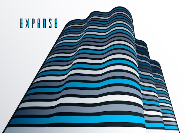 Fondos geométricos con líneas 3D paralelas mínimas ilustración abstracta vectorial, elemento genial de diseño dimensional, diseño de estilo funky para carteles publicitarios, pancartas y portadas.