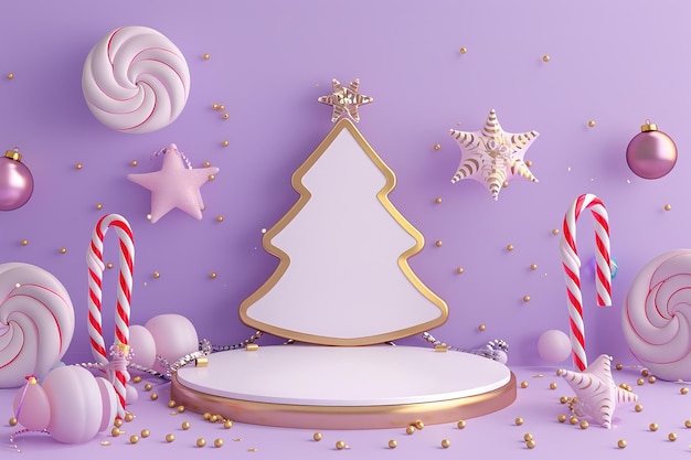 Fondos navideños con plataforma de escenario de podio en el tema mínimo del evento de Año Nuevo