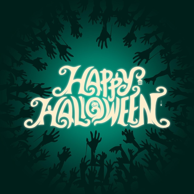 Vector fondos de pantalla happy halloween zombie design