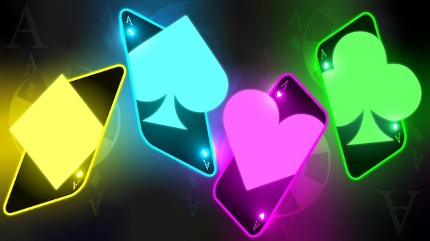 Fondos de pantalla The casino Yellow Diamond Cyan Spades Magenta Heart and Green Clover