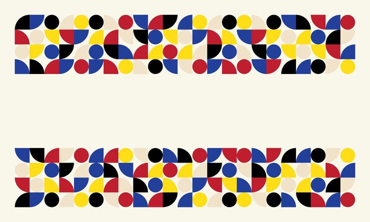 Vector los fondos de patrón bauhaus minimalistas de moda opart patrón de estilo retro con espacio de texto vacío