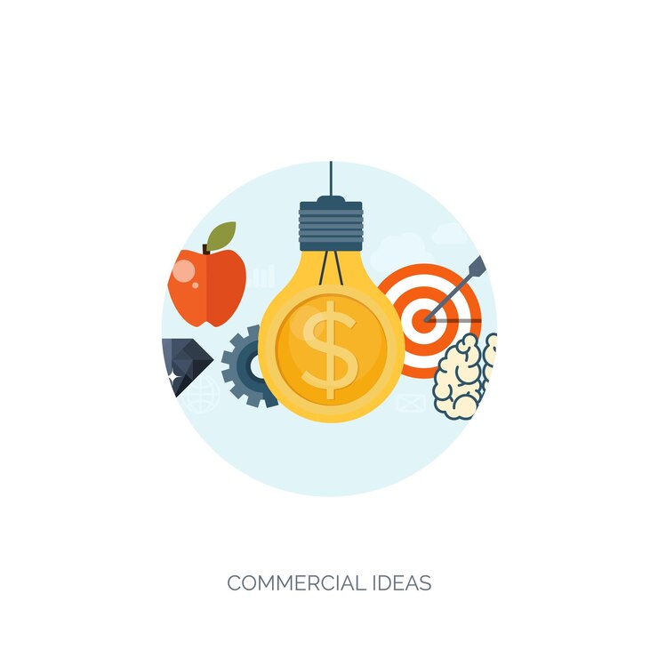 Vector los fondos planos de ilustración vectorial establecen nuevas ideas, soluciones inteligentes, objetivos empresariales, orientación al trabajo en equipo