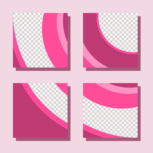 fondos rosas. Conjunto de banners de redes sociales. Ilustración vectorial con universidad de fotos.