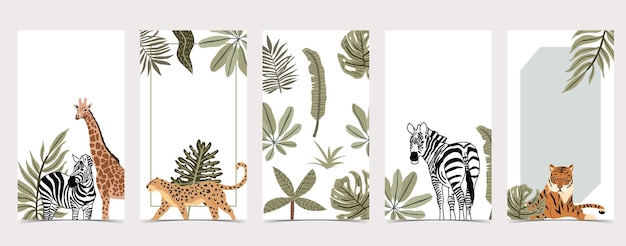 Fondos de safari para la colección de redes sociales con animales y plantas salvajes