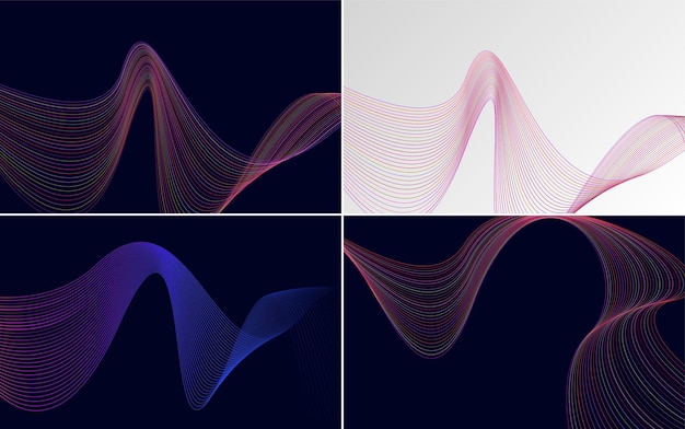 Fondos de vector abstracto de curva de onda para un diseño único y llamativo